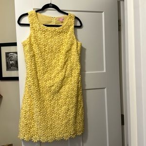 Lilly Pulitzer daisy lace shift dress, yellow, size 6